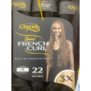 Cherish Synthetic Curly Spiral Hair Extension Braid - 3 x Spiral French Curl 22"