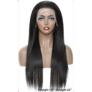 Ei 100% Brazilian Human Hair 13x4 Swiss Lace Frontal Wig Straight 18" Natural Colour