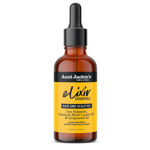 Aunt Jackie’s Elixir Essentials Saw Palmetto & Jamaican Black Castor Hair & Scalp Oil 2oz