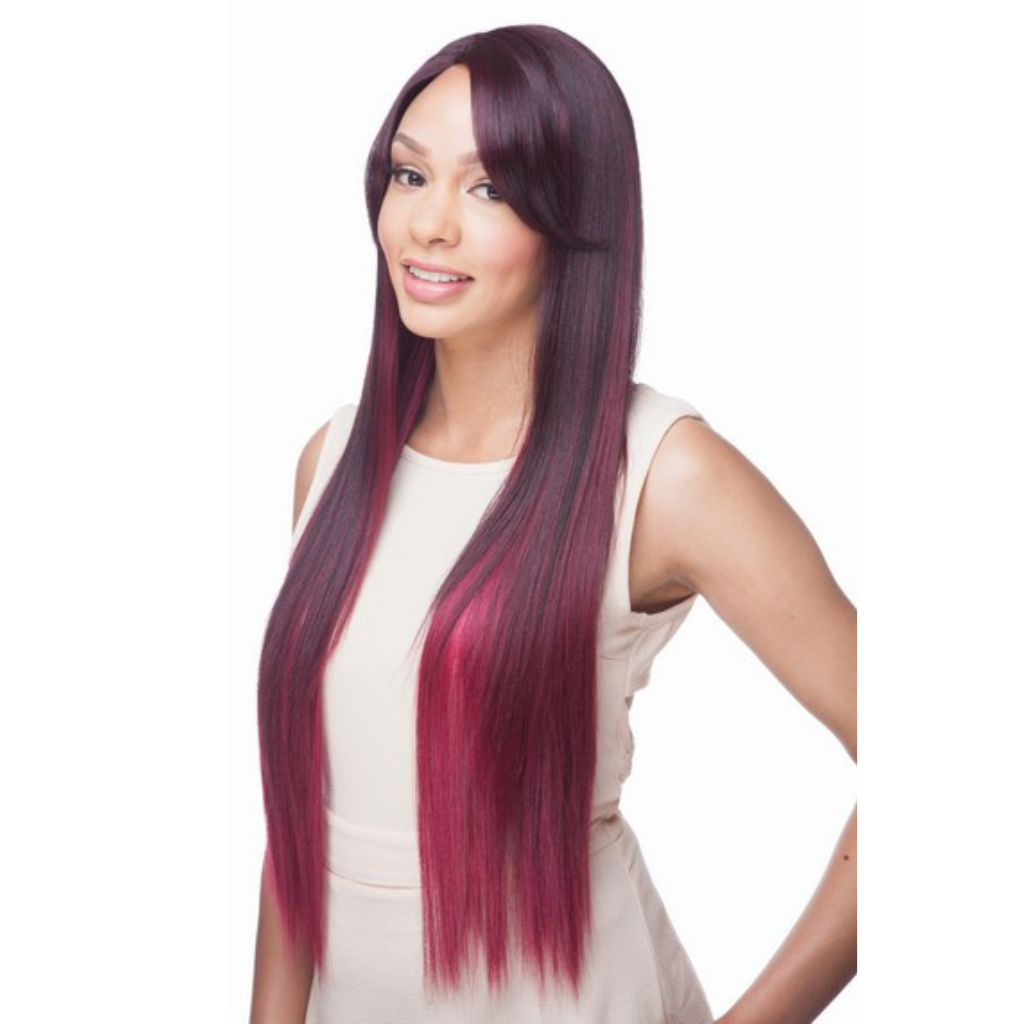 Impression Synthetic Invisible L Part Lace Long Straight Hair Wig - Raven