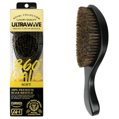 Absolute Hot Ultra Wave 360° Premium Boar Bristle Brush – Soft