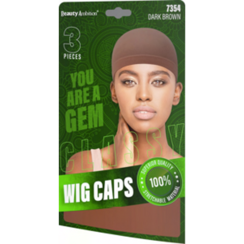 Beauty Ambition Dark Brown Wig Cap 3 pieces 7354