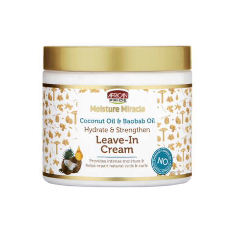 African Pride Moisture Miracle Coconut Oil & Baobab Oil Leave – In Cream 15oz