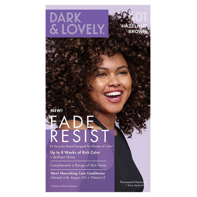 Dark and Lovely 401 Fade Resist Hazelnut Brown Rich Conditioning Color