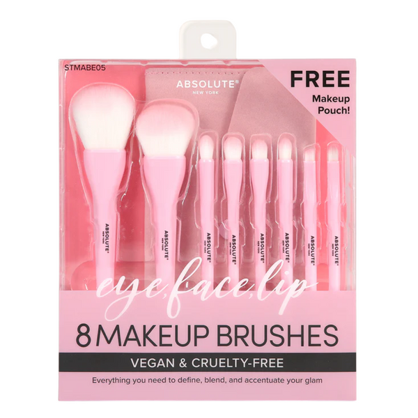 Absolute New York Pink Essentials Makeup Brush Set