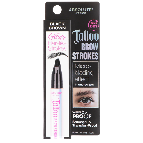 Absolute New York Tattoo Brow Strokes Black Brown