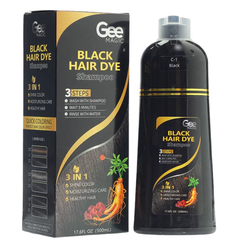 GeeMagic Black Hair Dye Shampoo 500ml – 3 in 1 Instant Hair Colour Shampoo Black