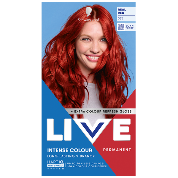 Schwarzkopf LIVE Intense Colour 035 Real Red Permanent Hair Dye