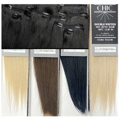 EI Chic Double Wefted 100% Remy Clip-In Hair Extensions 18” 10pcs 165g