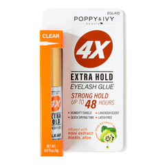 Poppy & Ivy 4X Extra Hold Eyelash Glue Clear – Long-Lasting Lash Adhesive 5g