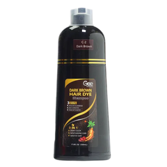 GeeMagic Dark Brown Hair Dye Shampoo 500ml – 3 in 1 Instant Hair Colour Shampoo