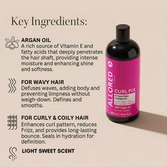 Allored Beauty Curl Fix Hydrating Shampoo with Argan Oil 500ml