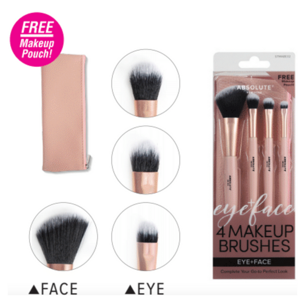 Absolute New York 4 pcs Eye & Face MakeUp Brushes