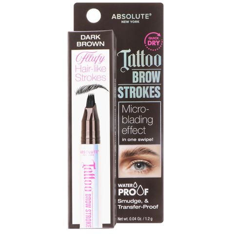Absolute New York Tattoo Brow Strokes Dark Brown