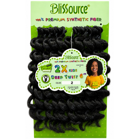 Blissource Kids Deep Twist Crochet Hair 6" – Premium Synthetic Braiding Hair