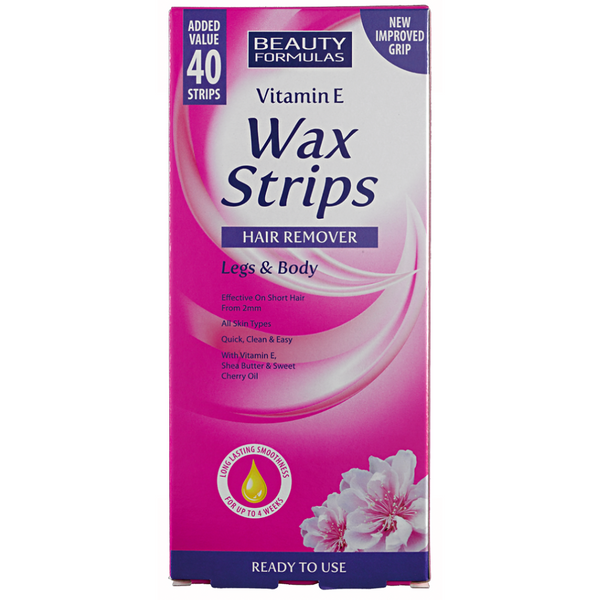 Beauty Formulas Hair Removal Wax Strips Legs & Body 40 Strips