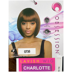 Obsession Synthetic Lavish Straight Bob Bangs 100% Hand Tied Hair Wig - Charlotte