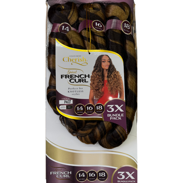 Cherish Spiral French Curl Pre-Stretched-  14” 16” 18” – 3X Bundle Pack