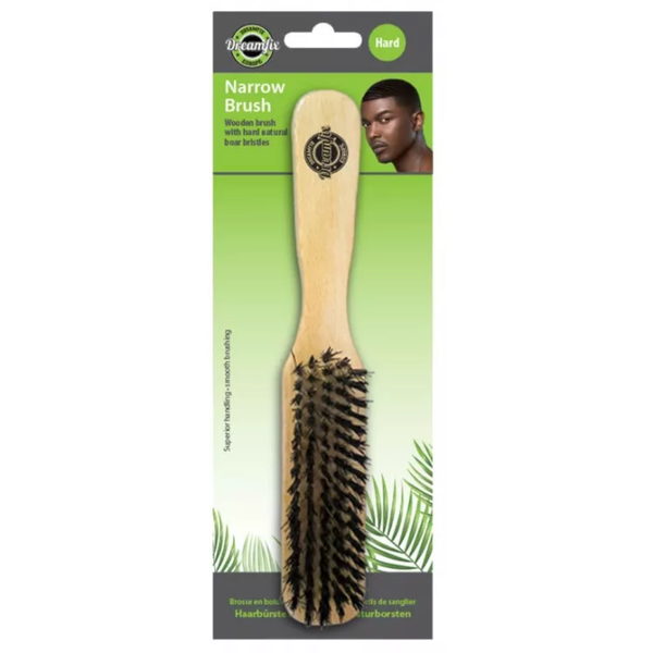 Dreamfix Narrow Hard Boar Bristle Wave Brush with Wooden Handle 989560
