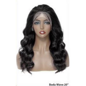Ei 100% Brazilian Human Hair 13x4 Swiss Lace Frontal Wig Body Wave 20" Natural Colour