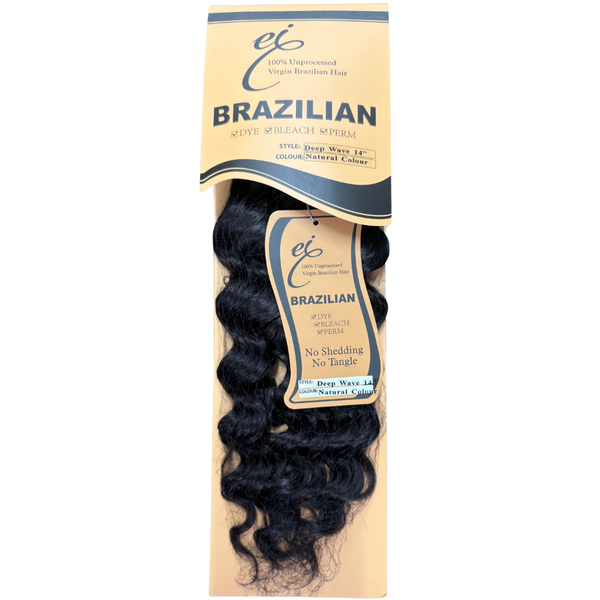 Ei 100% Unprocessed Virgin Brazilian Hair Weave - Deep Wave Natural Colour