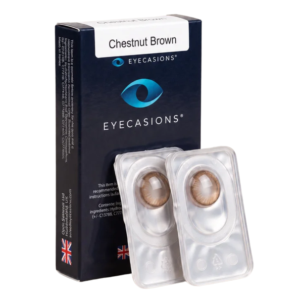 Eyecasions 30 Day Contact Lenses with Free Solution & Lens Case – Chestnut Brown