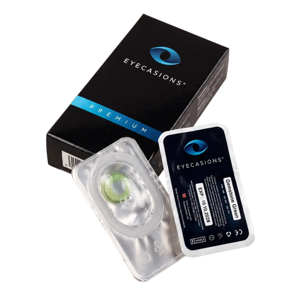 Eyecasions 30 Day Contact Lenses with Free Solution & Lens Case – Gemstone Green