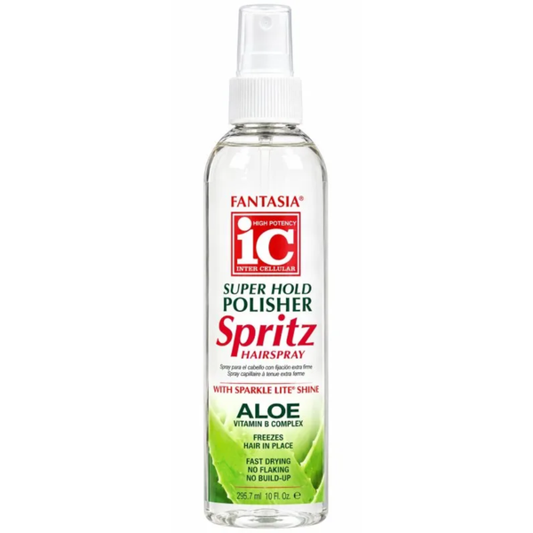 Fantasia IC Hair Polisher Super Hold Spritz Hairspray Aloe 10oz