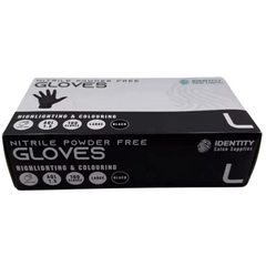 Identity Salon Supplies Black Nitrile Powder Free Gloves Box Of 100