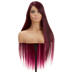 Impression Synthetic Invisible L Part Lace Long Straight Hair Wig - Raven