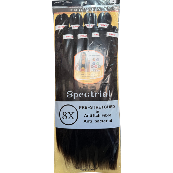 Kuknus Braid Spectrial 8X Pre-Stretched Anti-Itch Braiding Hair 26"