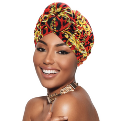 Magic Collection Fashion Turban - Leopard & Gold Chain Pattern Donut Turban