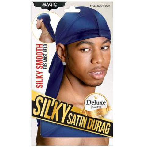 Magic Collection Deluxe Silky Satin Durag - Navy Blue No.4801NAV