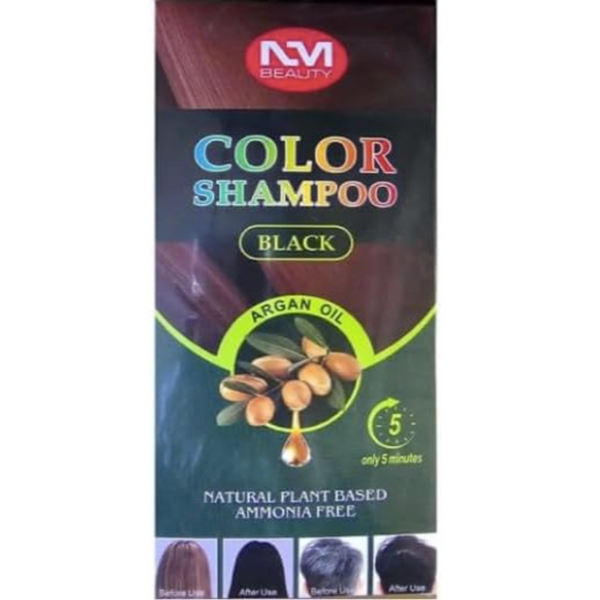 NM Beauty Hair Color Shampoo with Argan Oil Ammonia Free - Black 250ml