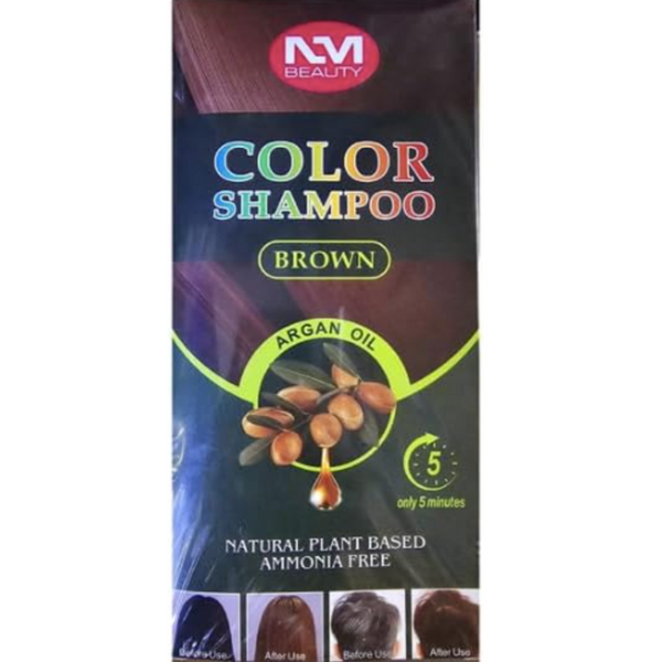 NM Beauty Hair Color Shampoo with Argan Oil Ammonia Free - Brown 250ml