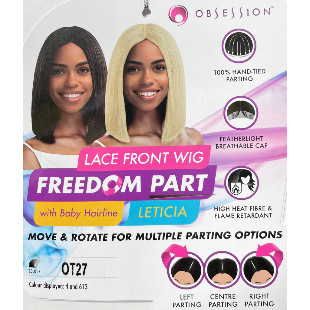 Obsession Synthetic Lace Front Free Part Hand Tied Straight Hair Wig - Leticia