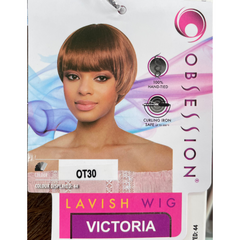 Obsession Synthetic Lavish Straight Bob Bangs 100% Hand Tied Hair Wig - Victoria