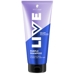 Schwarzkopf LIVE Purple Shampoo 200ml yellow neutraliser silicone-free toning shampoo for blonde bleached and grey hair