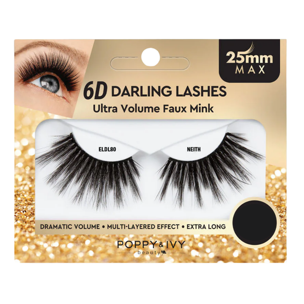 Poppy & Ivy 6D Darling Lashes 25mm Eyelashes- Ultra Volume Faux Mink