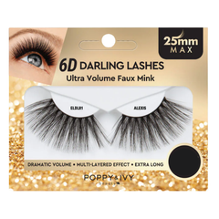 6D Darling Lashes packaging with gold glitter background