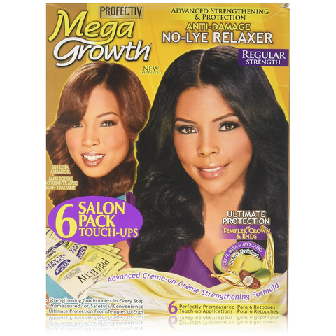 Profectiv Mega Growth Anti Damage No Lye Hair Relaxer Regular Strength - 6 Salon Pack Touch up