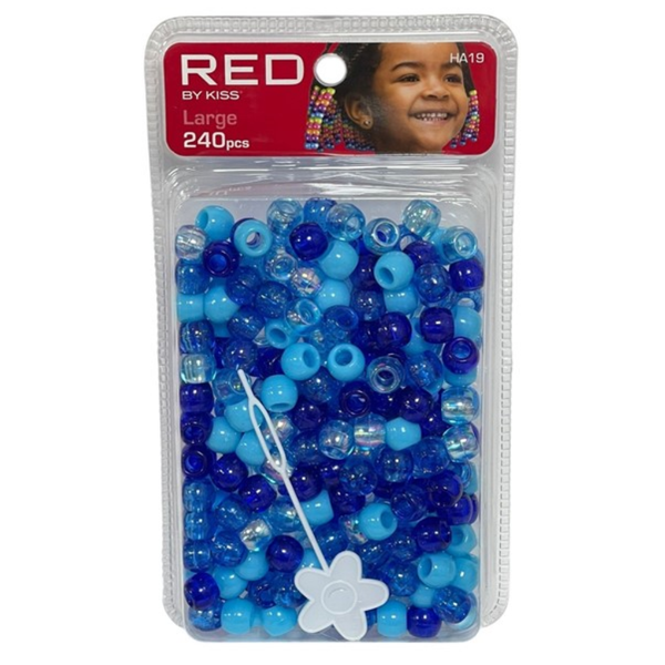 Red by Kiss Large Blue Mix Hair Beads HA19 – 240pcs