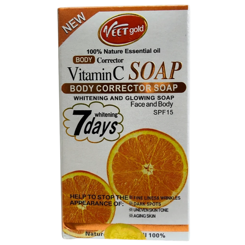 Veetgold Vitamin C Body Corrector Soap – Whitening & Glowing Face and Body Soap 250g