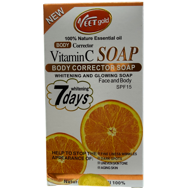 Veetgold Vitamin C Body Corrector Soap – Whitening & Glowing Face and Body Soap 250g
