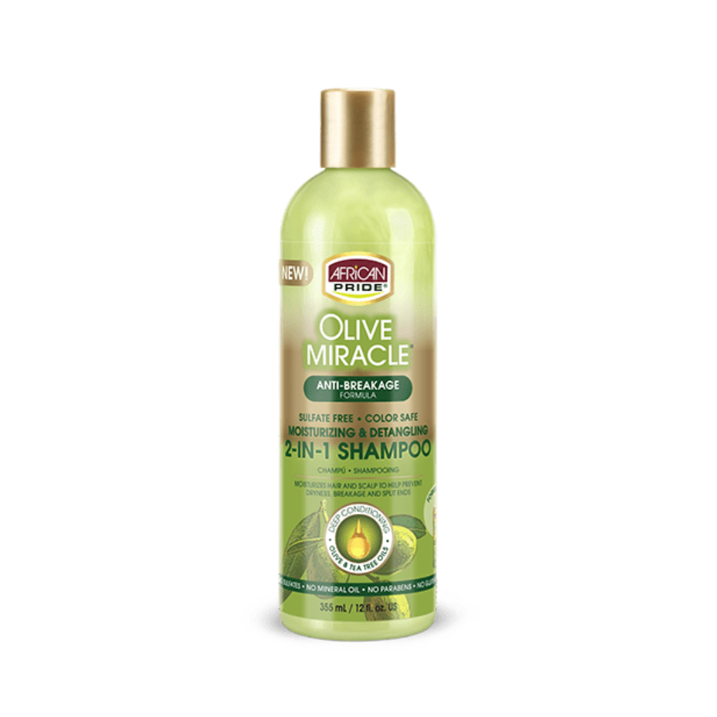 African Pride Olive Miracle 2 in 1 Shampoo & Conditioner 12oz