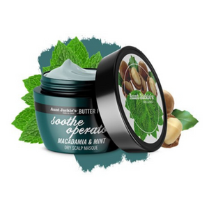 Aunt Jackie's Butter Fusions Soothe Operator Macadamia & Mint Dry Scalp Conditioning Masque 8oz