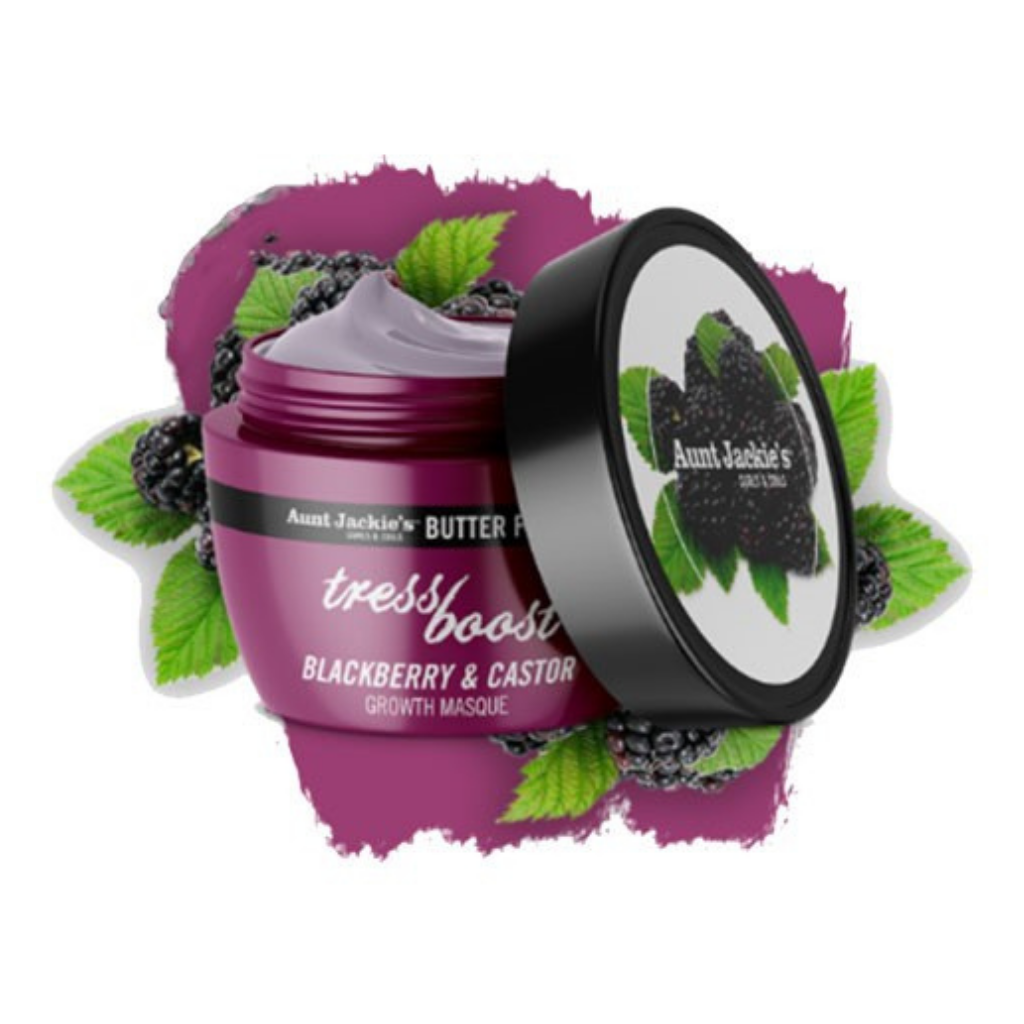 Aunt Jackie's Butter Fusions Tress Boost Blackberry & Castor Hair Growth Masque 8oz