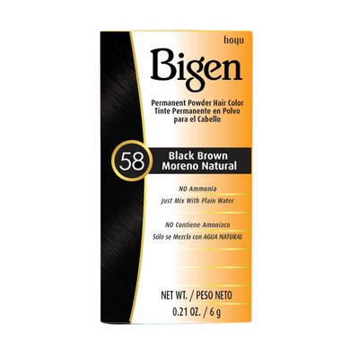 Bigen Permanent Powder Hair Colour 58 Black Brown 6g
