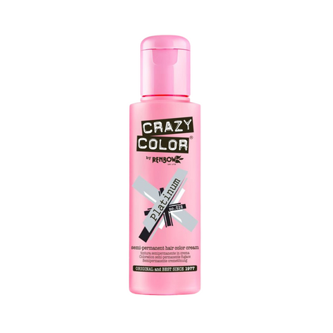 Crazy Color Semi Permanent Hair Colour Cream - Platinum 100ml