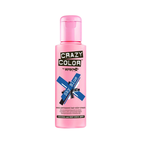 Crazy Color Semi Permanent Hair Colour Cream - Sky Blue 100ml